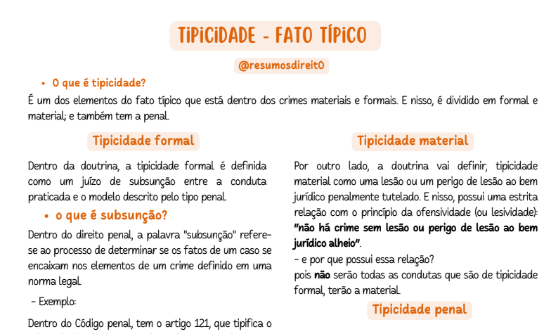 Tipicidade - fato típico